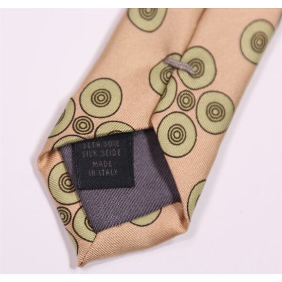 Bergdorf-Goodman Brown Green Avocado 70's Style Silk Necktie Tie - Picture 6 of 6
